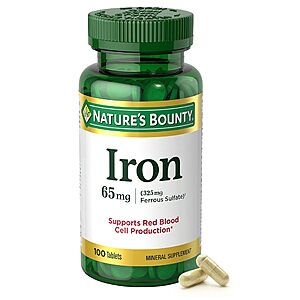 Nature's Bounty Iron Deal Nature's Bounty Iron 100-Count Ferrous Sulfate Tablets