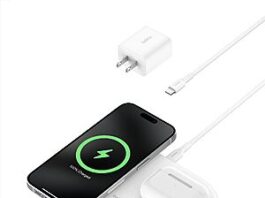 Belkin 2-in-1 Wireless Charging Pad w/ Qi2 15W - White