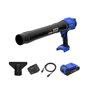 Kobalt 24-volt leaf blower on sale at Lowe's Kobalt 24-volt brushless leaf blower with 3 Ah battery