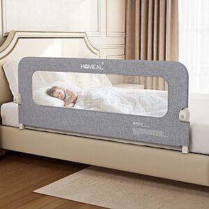 HOMEAL Bed Rail Deal on Amazon 59x24 HOMEAL Bed Rail for Toddlers in white