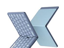 Samsers Full-Size Foldable Bluetooth Keyboard with PU Leather Cover