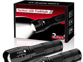 2-pack of BESTSUN LED Waterproof High Lumens Flashlights