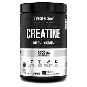 Jacked Factory Creatine Mono Deal 85-Servings Jacked Factory Creatine Monohydrate Powder in a container