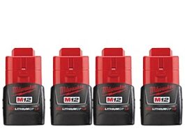 4-Pack Milwaukee M12 Lithium-Ion Compact Battery Pack