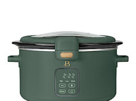 Thyme Green Digital Slow Cooker with Hinged Locking Lid