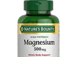 200-Count Nature's Bounty Magnesium 500 mg Tablets on Amazon