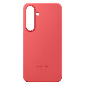Samsung Galaxy S25+ Silicone Case Amazon Deal Samsung Galaxy S25+ with a red silicone protective case