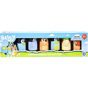 Bluey Skittles Bowling Set Deal Bluey Wooden Character Skittles Bowling Set for outdoor and indoor play