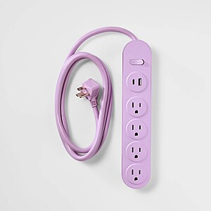 Deal on 6' heyday Power Strip at Target Compact 6' heyday Power Strip with four outlets and USB & USB-C ports (purple or green)