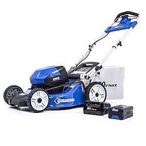 Kobalt 80-volt lawn mower sale at Lowe's Kobalt 80-volt self-propelled battery walk mower in green