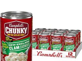 12-Pack of Campbell's Chunky Soup, New England Clam Chowder