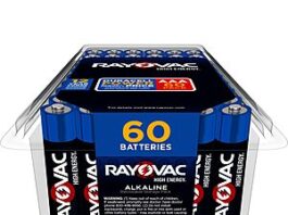 60-Pack Rayovac High Energy AAA Alkaline Batteries