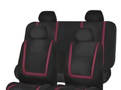$19.79 – FH Group Car Seat Covers Full Set Cloth Universal Fit, Low Back Solid Back Washable for SUV, Sedan and Van Burgundy FH Group Car Seat Covers Full Set in burgundy