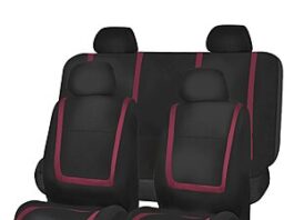 FH Group Car Seat Covers Full Set in burgundy