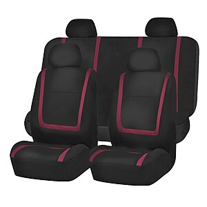 FH Group Car Seat Covers Full Set in burgundy
