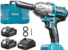$53.97 – Seesii 21V 1/2″ Brushless Cordless Impact Wrench w/ 2x 4.0Ah Batteries, Charger, 6 Sockets & Case + Free Shipping Seesii 21V Impact Wrench with accessories