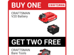 $139.00 – Ace Hardware: Buy Craftsman V20 Battery Kit for $139, Get 2 Select Bare Tools FREE + Free Store Pickup Craftsman V20 Battery Kit with free select bare tools at Ace Hardware