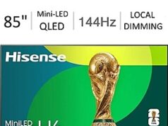 $799.99 – Hisense 85″ U65QF Series 4K 144Hz Mini-LED QLED Smart TV (2025) Hisense 85" U65QF Series 4K Mini-LED QLED Smart TV (2025)