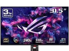 $654.67 – Resale, AC | 32″ ASUS Rog Swift 4K QD-OLED 240Hz 0.03ms G-Sync Gaming Monitor (Used – Like New) at Amazon 32" ASUS Rog Swift 4K QD-OLED gaming monitor
