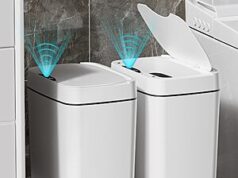 $24.99 – 2-Pack 2.7 Gallon Vanpopubs Bathroom Touchless Trash Can w/ Lid (Various) 2-Pack 2.7 Gallon Vanpopubs Bathroom Touchless Trash Can w Lid