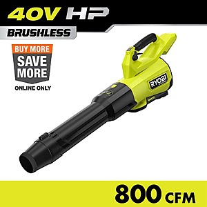RYOBI leaf blower on sale at HomeDepot RYOBI 40V HP Brushless Whisper Series Leaf Blower