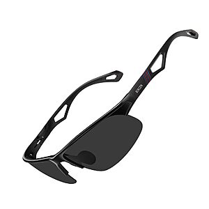 Discounted Bircen Sunglasses on Amazon Bircen Mens Polarized AL-Mg Metal Sunglasses in black and gunmetal black
