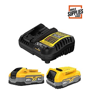 DEWALT DCBP315-2C Battery Starter Kit Deal DEWALT DCBP315-2C Powerstack Batteries Starter Kit with Charger