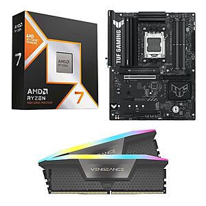 AMD Ryzen 7 9850X3D Bundle Deal AMD Ryzen 7 9850X3D, ASUS B850-E TUF Gaming WiFi AM5, Corsair Vengeance RGB DDR5 RAM bundle
