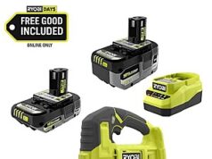 $99.00 – Ryobi 18V ONE+ Cordless Jig Saw w/ 18V 4Ah HP Battery, 2Ah HP Battery & Charger $99 + Free S&H Ryobi Cordless Jig Saw with 4Ah and 2Ah batteries