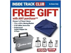 $34.99 – Harbor Freight ITC Free Gift with Any Purchase Harbor Freight store with a free gift promotion sign