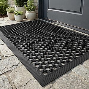 Resare 17" x 30" Outdoor Non-Slip Rubber Door Mat deal Resare 17" x 30" Outdoor Non-Slip Rubber Door Mat (Black)