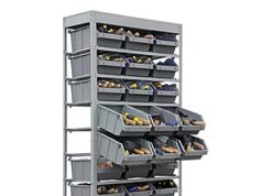 $285.00 – $285 Home Depot KINGS RACK Gray 8-Tier Bootless Bin Storage System Garage Storage Rack (24 Plastic Bins in 8 Tier) KINGS RACK Gray 8-Tier Bootless Bin Storage System in a garage