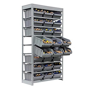 KINGS RACK Gray 8-Tier Bootless Bin Storage System in a garage