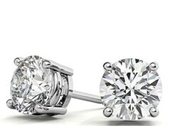 $179.00 – Vossagin 1 CTW Lab-Grown Diamond Stud Earrings, G/VS Clarity, 14k Gold Over Sterling Silver (White or Yellow Gold) $179 + Free Shipping Vossagin 1 CTW Lab-Grown Diamond Stud Earrings in white or yellow gold