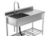 $150.00 – 47.2″ Free Standing Farmhouse Stainless Steel Utility Sink with Hot & Cold Faucet – $150 + Free Shipping 47.2 Free Standing Farmhouse Stainless Steel Utility Sink with Hot & Cold Faucet