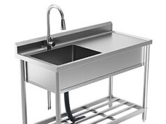 $150.00 – 47.2″ Free Standing Farmhouse Stainless Steel Utility Sink with Hot & Cold Faucet – $150 + Free Shipping 47.2 Free Standing Farmhouse Stainless Steel Utility Sink with Hot & Cold Faucet