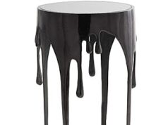 $91.00 – Deco 79 16″ Round Aluminum Accent Table w/ Glass Top – $91 + Free Shipping Deco 79 Round Aluminum Accent Table with Glass Top
