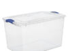$8.98 – 66-Quart Sterilite Clear Plastic Storage Bin Container w/ Latch Lid (Blue) Sterilite 66-Quart Clear Plastic Storage Bin with Latch Lid (Blue)