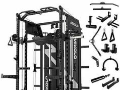 $1,259.98 – Mikolo Horus Functional Trainer & Smith Machine Deal Mikolo Horus Functional Trainer & Smith Machine in a home gym setting