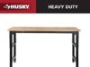 $348.40 – Home Depot HUSKY 72 in. W x 23 in. D Adjustable Height Black Workbench, Solid Wood Top for Heavy Duty Welded Steel Husky 72-inch workbench with solid wood top