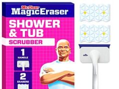 $9.29 – Mr. Clean Magic Eraser Shower & Tub Scrubber, Bathroom Cleaner, All in One Bathroom Cleaner, Lemon Starter Kit, 1 Scrubber & 2 Foaming Magic Erasers Mr. Clean Magic Eraser Shower & Tub Scrubber Starter Kit