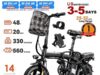 $148.00 – TERROSOR T5 560W Folding Electric Bike 20mph 14 in Tires 25-32 miles Range $148 + Free Shipping TERROSOR T5 foldable electric bike in black