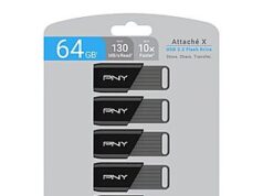$34.99 – PNY 64GB Attaché X USB 3.2 Gen 1 Flash Drive, Advanced Performance Up to 130MB/s Read, Everyday Data Store & Transfer, 5-Pack 5-pack of PNY Attaché X USB drives for data transfer and storage