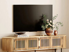 $128.99 – 70″ Ebern Designs Ventilated Fluted Modern Media Console/TV Stand (Natural) + Free Shipping ebern designs ventilated fluted product image