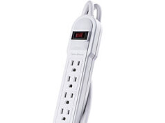 $6.95 – CyberPower 6-Outlet Surge Protector with 2 USB-A Ports (White) cyberpower 6outlet surge protector product image