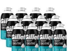 $13.38 – 11 Ounce, Gillette Foamy Shaving Cream, Sensitive Skin, (Pack of 12) – w/S&S, (As Low As – $12.60) Amazon Gillette Foamy Shaving Cream pack of 12 for sensitive skin