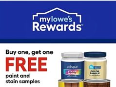 MyLowe’s Rewards members, Buy one get one free paint and stain samples mylowes rewards members buy product image