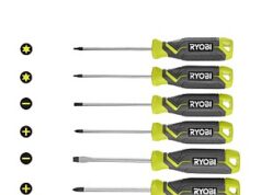 $12.97 – RYOBI Screwdriver Set (7-Piece) with Cushion Grip Handles Now RYOBI 7-Piece Screwdriver Set with Cushion Grip Handles