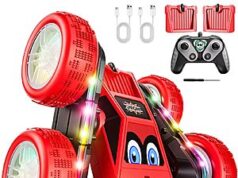 $12.58 – WayEee 360° Flips Remote Control Stunt Car w/ LED Lights Strips & 2 USB-C Rechargeable Batteries (Various) WayEee 360° Flips Remote Control Stunt Car with LED Lights