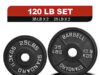 $77.00 – FlexWave Cast Iron Barbell Plates, 2-Inch Hole, Black with Silver Numbers, 120LB Set (2x25lb + 2x35lb) $77 FS @ Walmart FlexWave Cast Iron Barbell Plates on sale at Walmart
